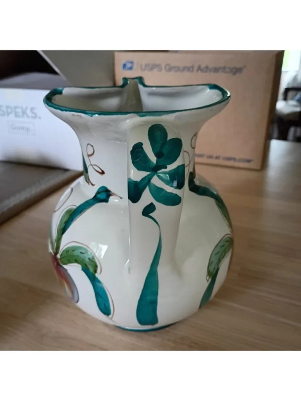 Vintage Italian Ceramic Pitcher Hand Painted Made in Italy